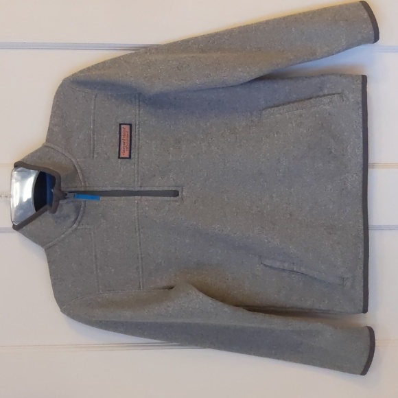 Boy's M (12/14) Vineyard Vines Heather Sweater 1/4 Zip Fleece - Picture 1 of 4
